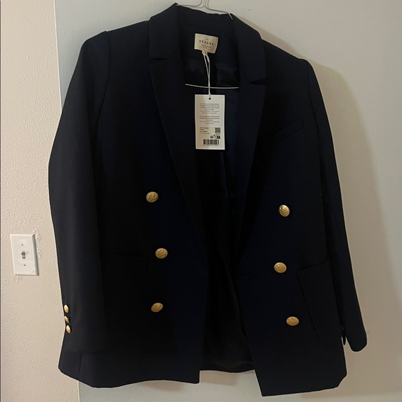 Sezane Michele Suit Jacket Navy - Size 4 - Picture 3 of 5